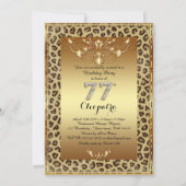 77. Geburtstagsparty 77., Royal Cheetah Gold plus Einladung (Vorderseite)
