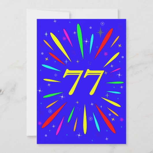 77. Geburtstagsparty Einladung Explosion (Vorderseite)
