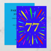 77. Geburtstagsparty Einladung Explosion (Vorne/Hinten)