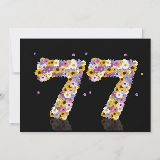 77. Geburtstagsparty mit Blumenbriefen Einladung (Vorderseite)