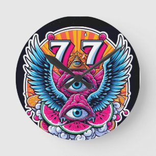 77-Glück Runde Wanduhr