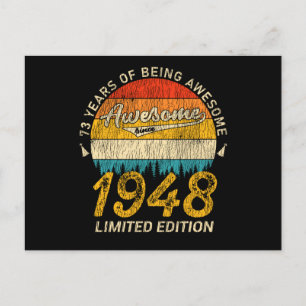77 Jahre alt 1948 Retro Awesome 77. Geburtstagsges Postkarte