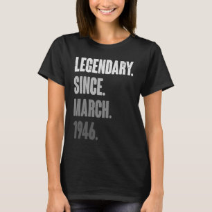 77 Jahre alt Vintag 1946 Geburtstag März 77. Deko T-Shirt
