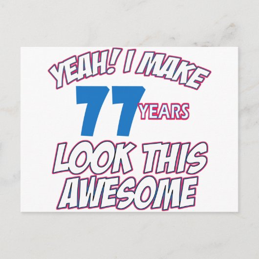 77 JAHRE ALTE GEBURTSTAGE POSTKARTE (Vorderseite)