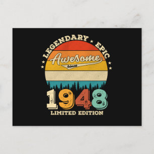 77 Jahre alter Tag 1948 Phantastisches 77. Geburts Postkarte