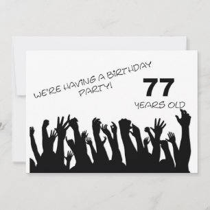 77. Party Einladung mit jubelnden Menschenmassen