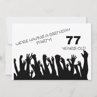 77. Party Einladung mit jubelnden Menschenmassen