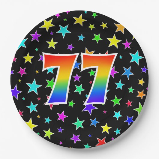 77. Veranstaltung: Bold, Fun, Colorful Rainbow 77 Pappteller (Vorderseite)