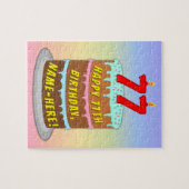 77th Birthday: Fun Cake and Candles + Custom Name Puzzle (Horizontal)