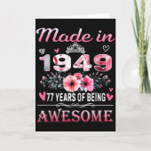 77th Birthday Made In 1949 77 Years Of Being Aweso Karte (Vorderseite)