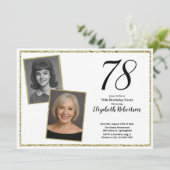 78. Custom Foto White und Gold Einladung (Stehend Vorderseite)