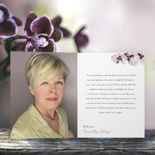 78 & Fabulous Orchid Photo Birthday Greeting Card Karte