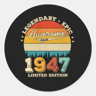78. Geburtstag 1947 Tolles Geschenk zum 78. Geburt Runder Aufkleber