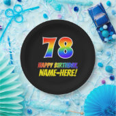 78. Geburtstag: Bold, Fun, Simple, Rainbow 78 Pappteller (Party)