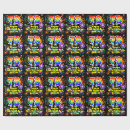 78. Geburtstag: Fun Fireworks, Rainbow Look # "78" Geschenkpapier
