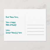 78. Geburtstag: Fun Hörmuster, Regenbogen 78 Postkarte (Rückseite)