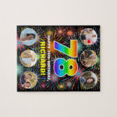 78. Geburtstag: Fun Rainbow #, Individuelle Name + Puzzle (Horizontal)
