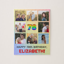 78. Geburtstag: Fun Rainbow #, Individuelle Name & Puzzle