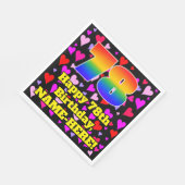 78. Geburtstag: Loving Hearts Pattern, Regenbogen Serviette (Ecke)