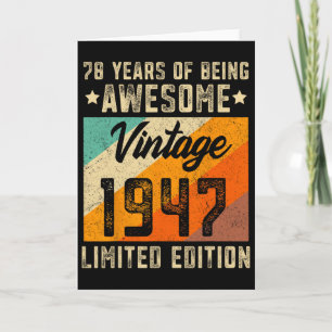 78. Geburtstag Männer 78 Jahre alte Frauen 1947 Li Karte