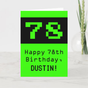 78. Geburtstag: Nerdy / Geeky Stil "78" und Name Karte