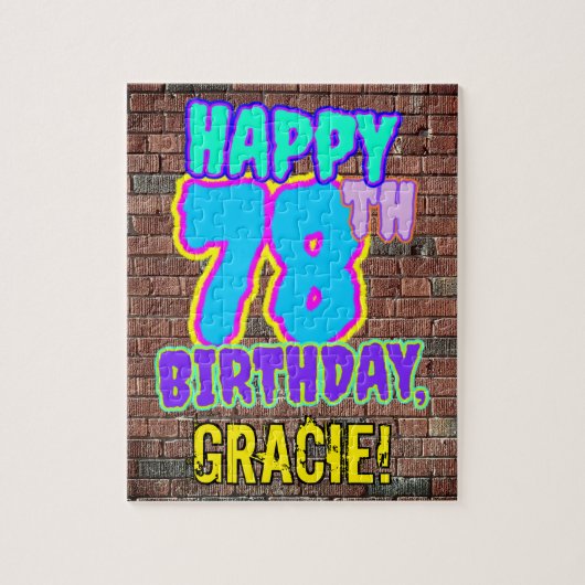 78. Geburtstag ~ Spaß, Urban Graffiti Inspiriert L Puzzle (Vertikal)