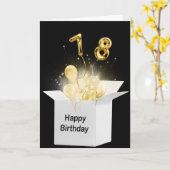 78. Geburtstagsballons in weißer Box Karte (Gelbe Blume)