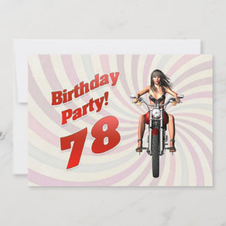 78. Geburtstagsfeier mit einem Mädchen auf einem M Einladung