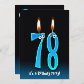 78. Geburtstagsparty Einladung (Vorne/Hinten)