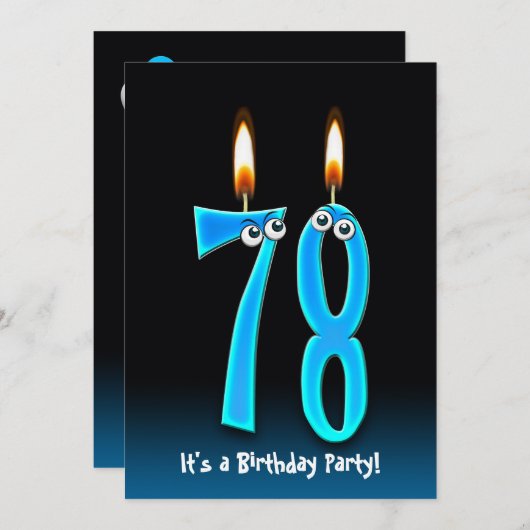 78. Geburtstagsparty Einladung (Vorne/Hinten)