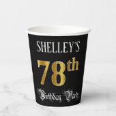 78. Geburtstagsparty - Extravagantes Drehbuch, Imi Pappbecher (Rückseite)