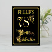 78. Geburtstagsparty - Extravagantes Drehbuch und  Folieneinladung (Stehend vorne)