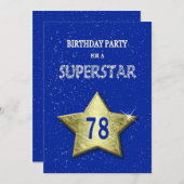 78. Geburtstagsparty für einen Suoerstar Einladung (Vorne/Hinten)