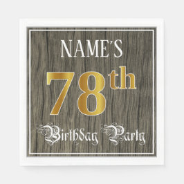 78. Geburtstagsparty - Imitate Gold & Imitate Wood Serviette