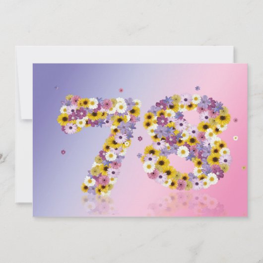 78. Geburtstagsparty mit Blumenbriefen Einladung (Vorderseite)