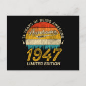 78 Jahre alt 1947 Retro Phantastisch 78. Geburtsta Postkarte (Vorderseite)