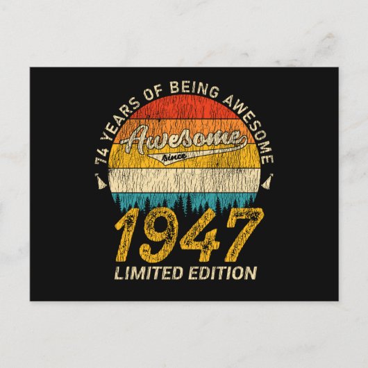 78 Jahre alt 1947 Retro Phantastisch 78. Geburtsta Postkarte (Vorderseite)