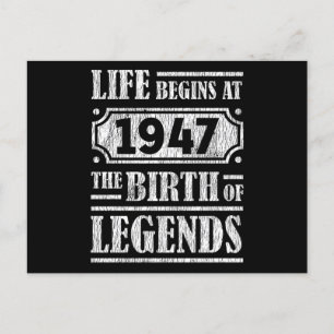 78-Jähriger 1947 Geburt einer Legende 78. Geburtst Postkarte
