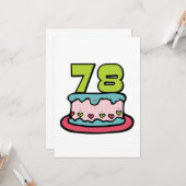 78-jähriger Geburtstagskuchen Karte (Vorderseite/Rückseite Beispiel)