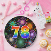 78. Veranstaltung - Spaß, farbenfroh, kühl, Regenb Pappteller (Party)