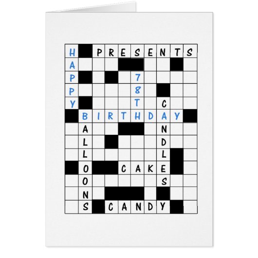78th Birthday, Crossword Puzzle (Vorne)