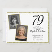 79. Custom Foto White und Gold Einladung (Vorderseite)