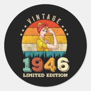 79. Geburtstag 1946 Vintage 79. Geburtstag Frauen Runder Aufkleber