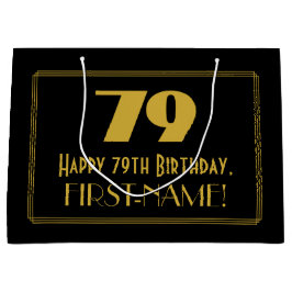79. Geburtstag — Art Deco Inspiriert Look "79" & N Große Geschenktüte