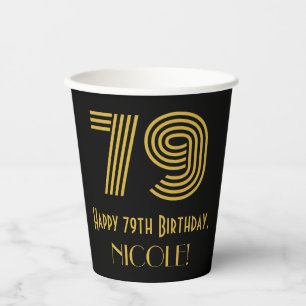 79. Geburtstag: Art Deco Inspiriert Look "79" & Na Pappbecher