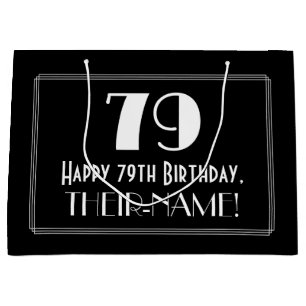 79. Geburtstag: Art Deco inspirierter Stil "79", N Große Geschenktüte