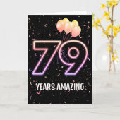 79. Geburtstag Balloons und Confetti Karte (Gelbe Blume)