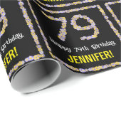 79. Geburtstag: Blumennummer, Individuelle Name, B Geschenkpapier (Rolleneckpunkt)