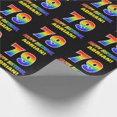 79. Geburtstag: Bold, Fun, Simple, Rainbow 79 Geschenkpapier (Ecke)