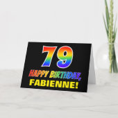 79. Geburtstag: Bold, Fun, Simple, Rainbow 79 Karte (Vorderseite)